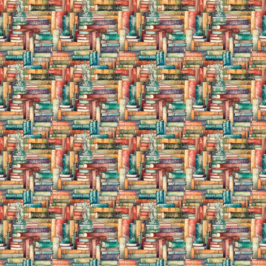 Whimsical Bookshelf Pattern Acrylic Sheets - CMB Pattern Acrylic